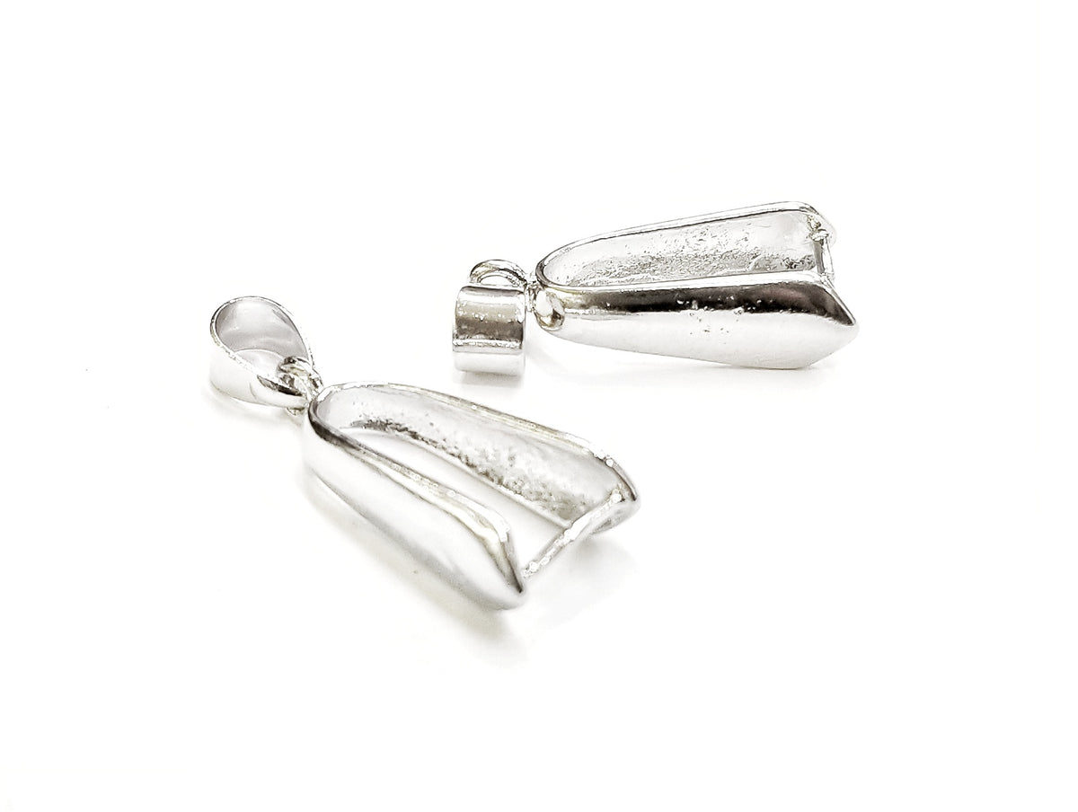 Pinch Bail, Brass, 9.7x22.5mm, 2 Pieces | 銅瓜子扣, 8x23mm, 2個