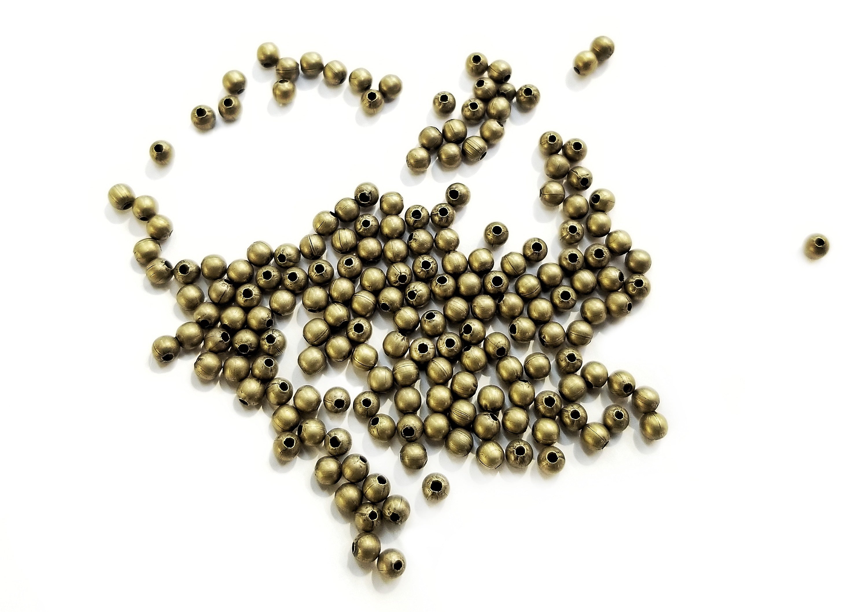 Brass Bead, 3.2mm, Ball, 250 Pieces Per Pack | 銅珠, 3.2mm圓珠, 250個
