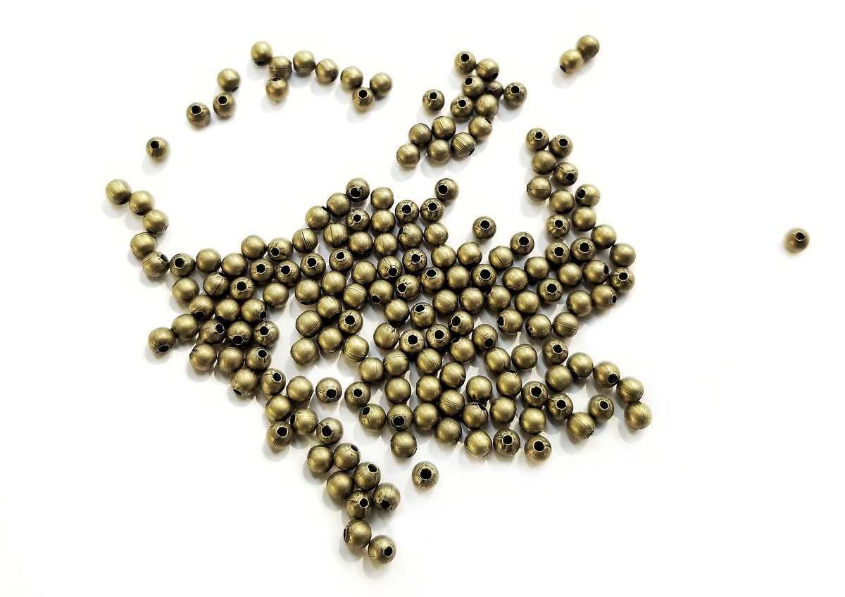 Brass Bead, 3.2mm, Ball, 250 Pieces Per Pack | 銅珠, 3.2mm圓珠, 250個