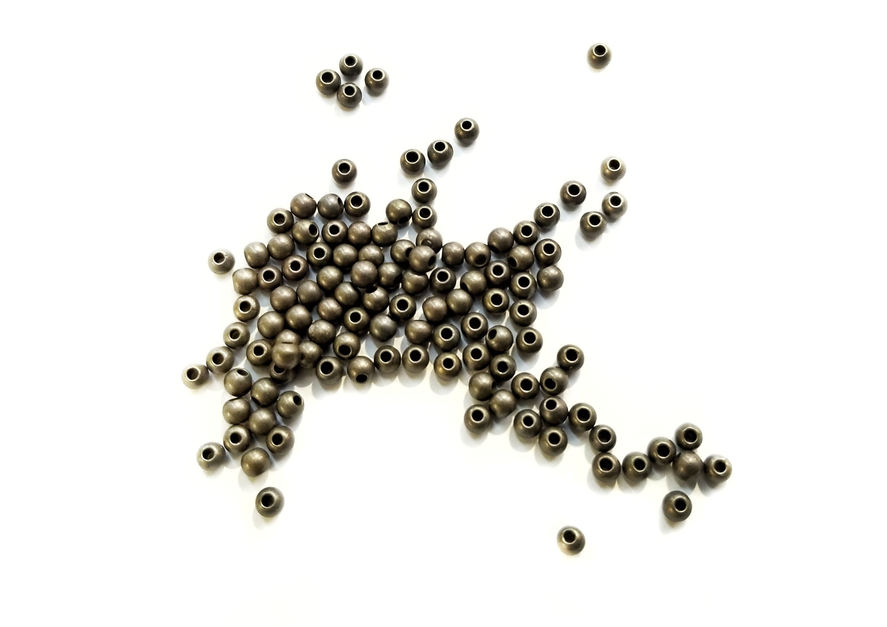3mm圓形實心銅珠, 深古銅色