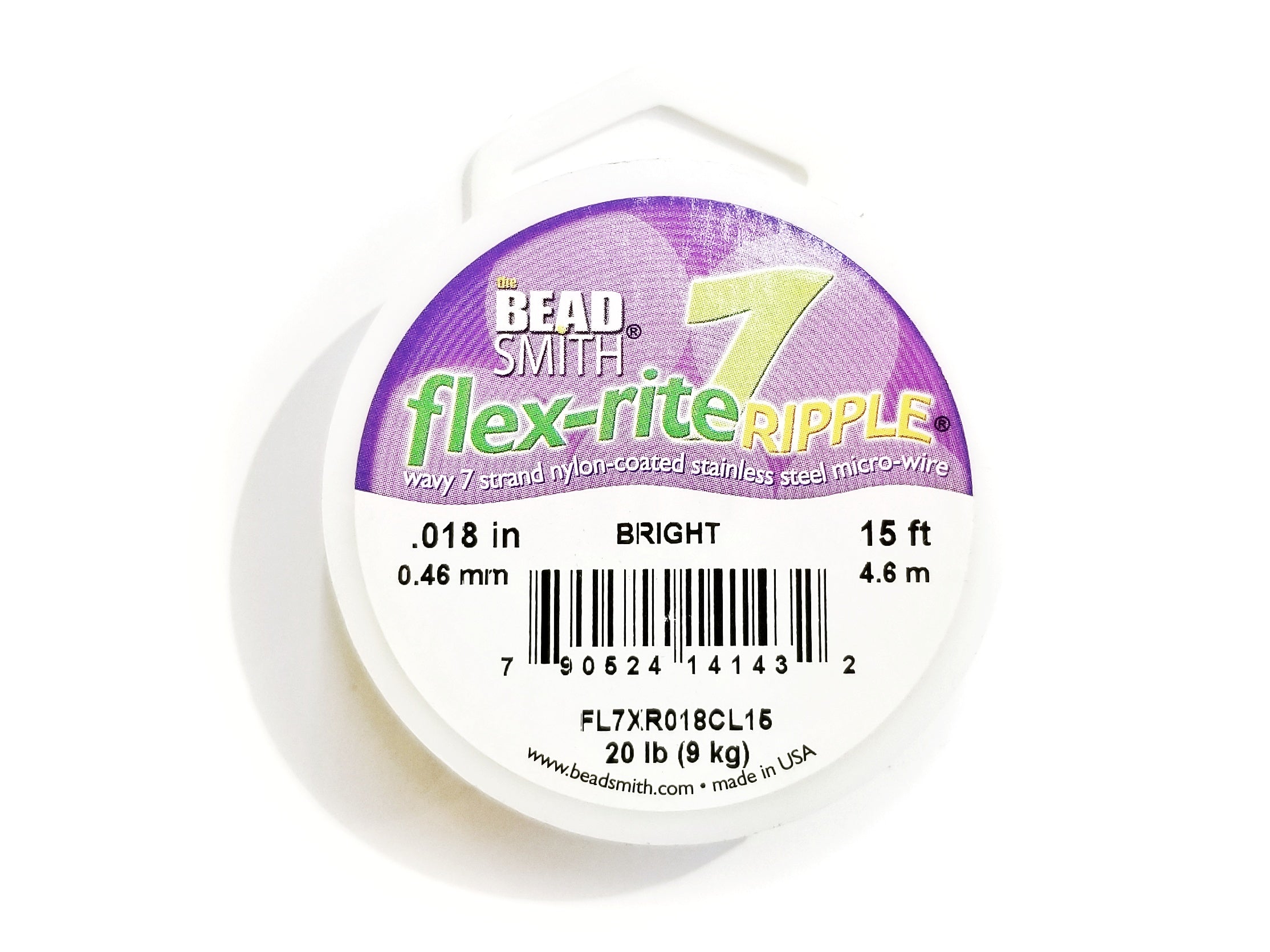 Wire, Steel, Flex-rite Ripple 7 Strand, Beadsmith, 0.46mm, 4.6m | 不鏽鋼線, 美國Flex-rite, 波浪形, 7股線, 0.46mm, 4.6米
