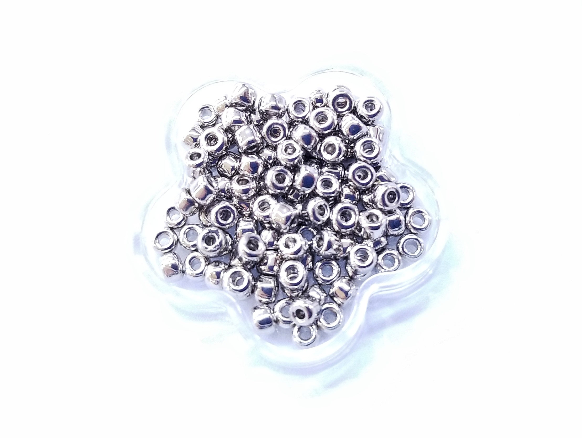 Japanese seed beads, MATSUNO, 8/0, silver or golden plated | 日本玻璃珠, 松野, 8/0, 金色/白金色