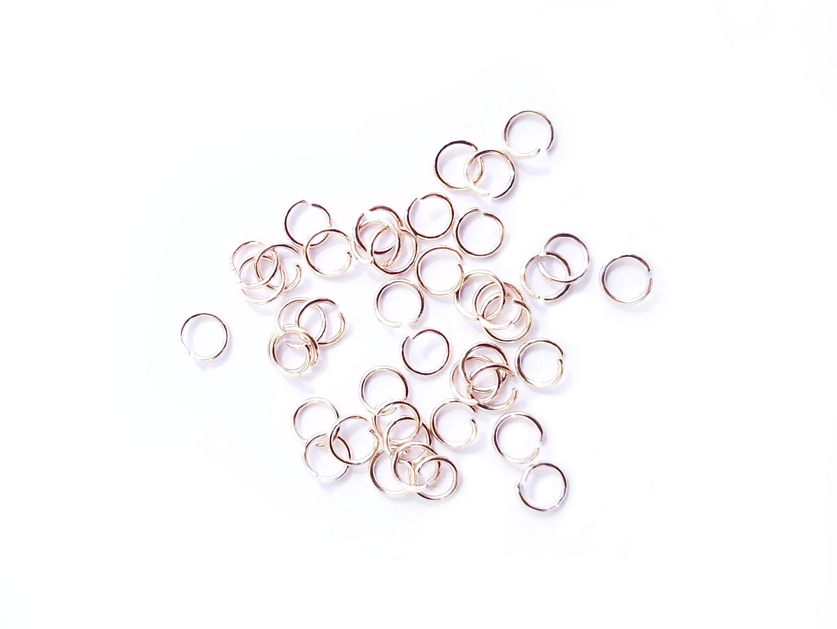 不鏽鋼開口圈, 0.5x4mm玫瑰金色, 36個