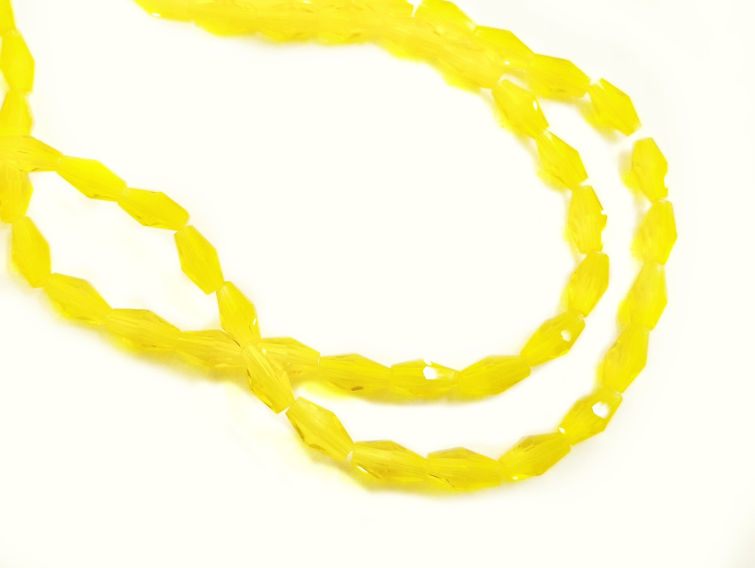 Bead, Glass, 4x8mm, Long Bicone | 玻璃珠 4x8mm 長角珠