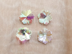 Bead, Glass, Snowflake, 4 Pieces | 雪花玻璃珠，4個