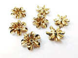 17mm, 3 Layer Riveted Brass Flower, Riveted flower, 4 pcs | 17mm, 3層銅花, 4個