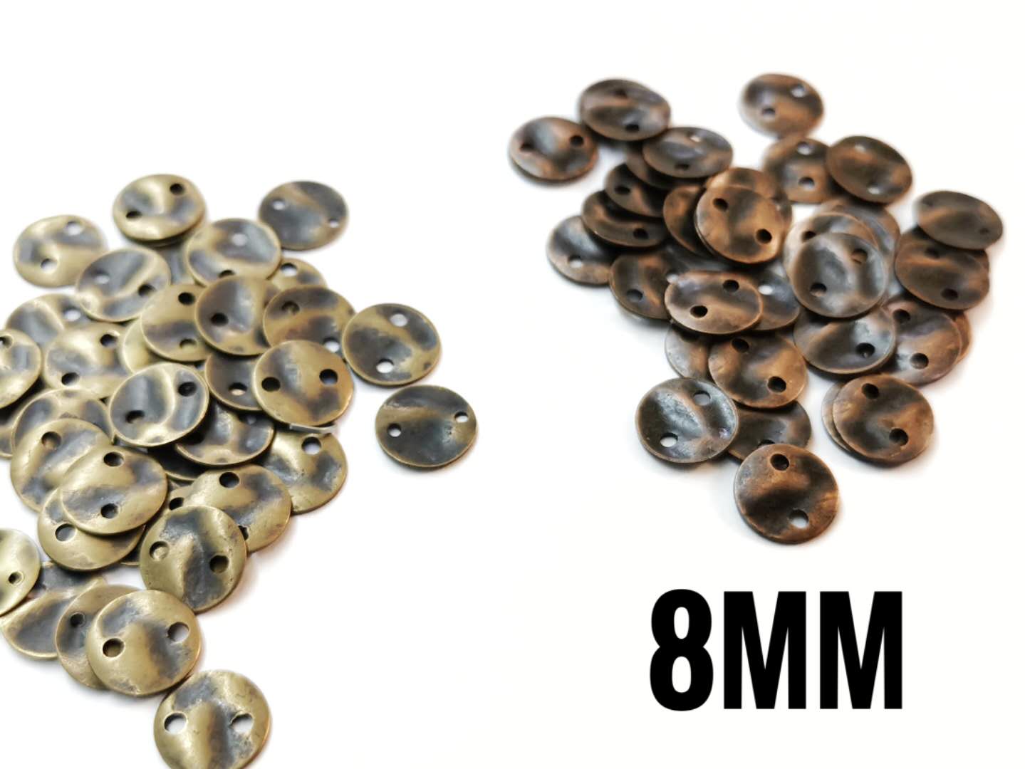 圓銅片, 8mm 雙孔, 100個