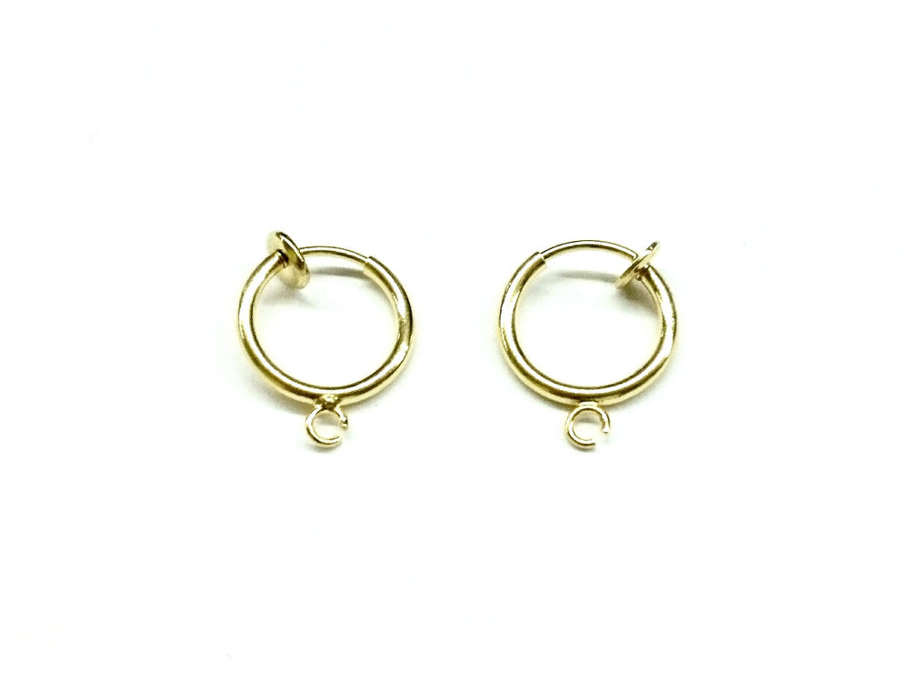 Spring On Clip On Earrings, 13mm, 2 Pairs - amakeit bead 天富