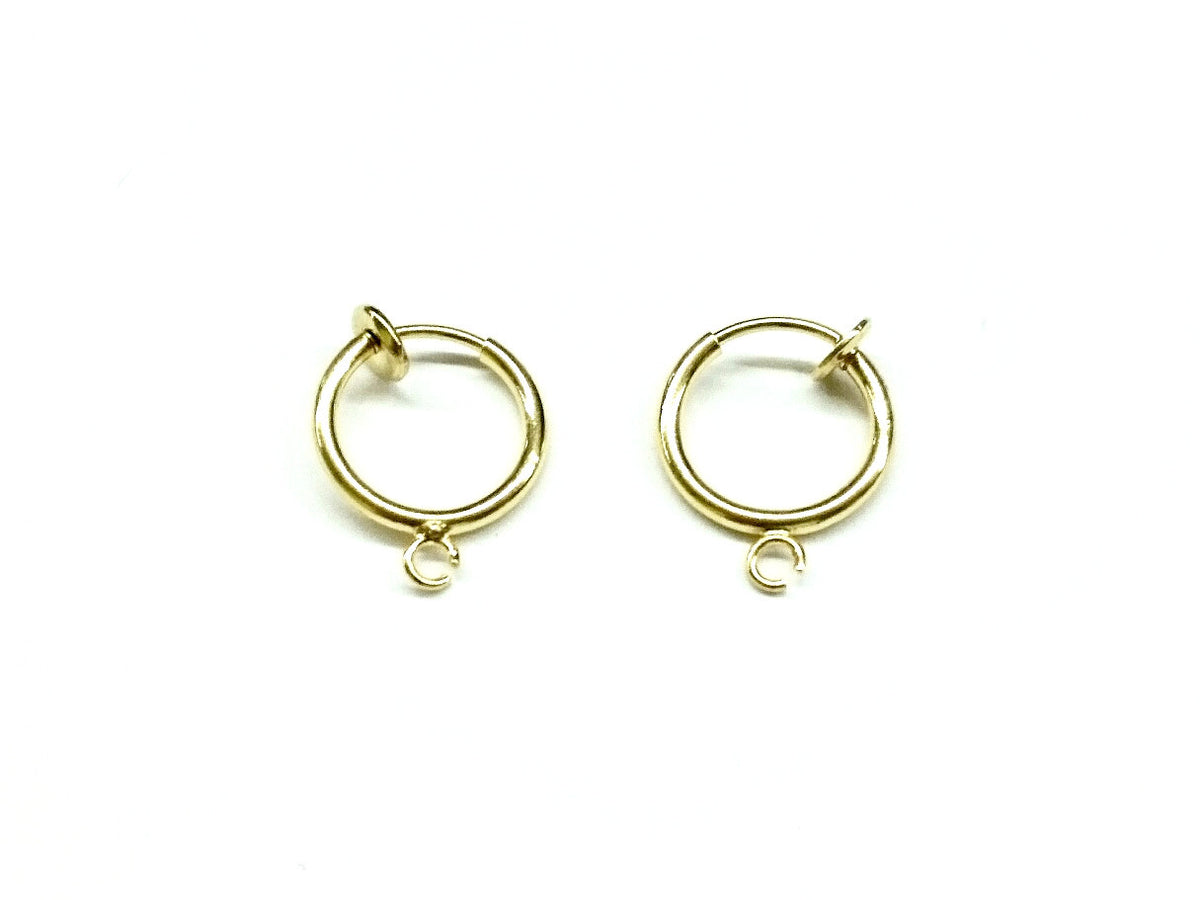 Spring On Clip On Earrings, 13mm, 2 Pairs - amakeit bead 天富