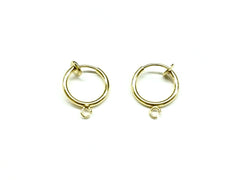 Spring On Clip On Earrings, 13mm, 2 Pairs - amakeit bead 天富