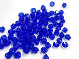 雙尖水晶玻璃, 6mm, 中藍, 72粒