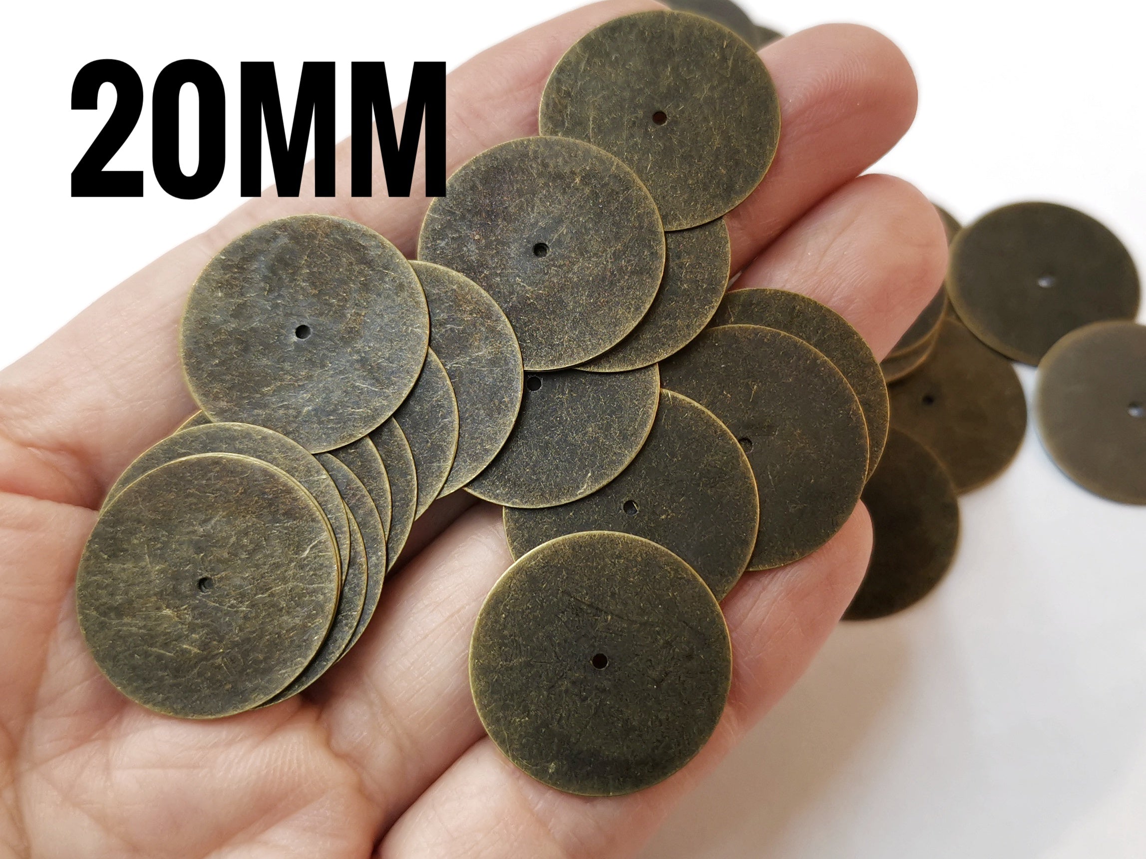  特價, 圓銅片, 20mm, 中孔, 18個