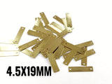 Brass connector, 4.5x19mm, 2 holes, 50 pcs | 銅片, 4.5x19mm, 雙孔, 50個