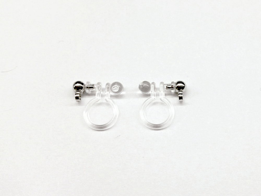 Silicone Clip On Earrings, 2 Pairs - amakeit bead 天富