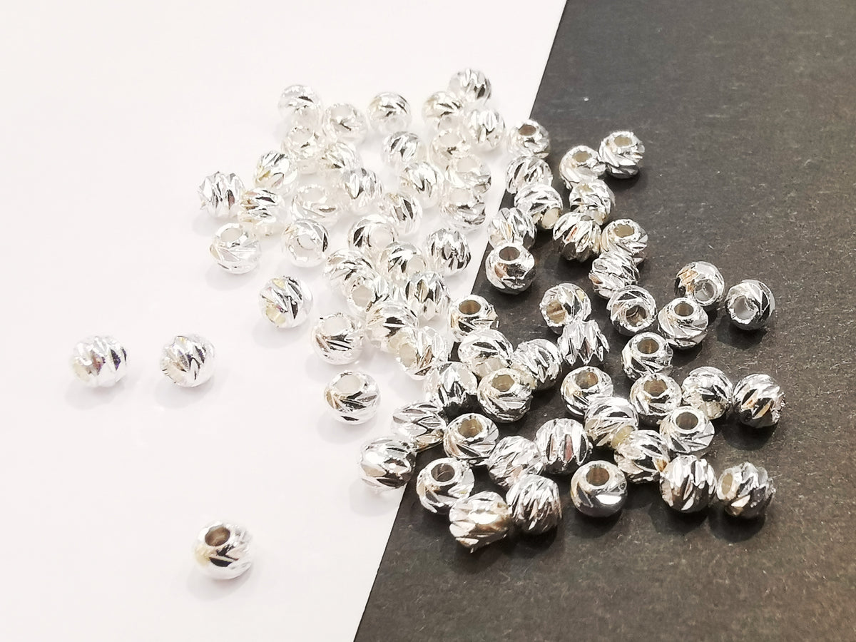 銅珠, 4mm實心切面銅珠, 30個