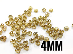 銅珠蓋, 4mm, 原銅色, 100個