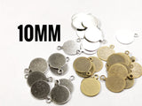 Brass Charm, 10mm, stamping tag, 36 pcs | 圓銅片, 10mm, 邊孔, 36個