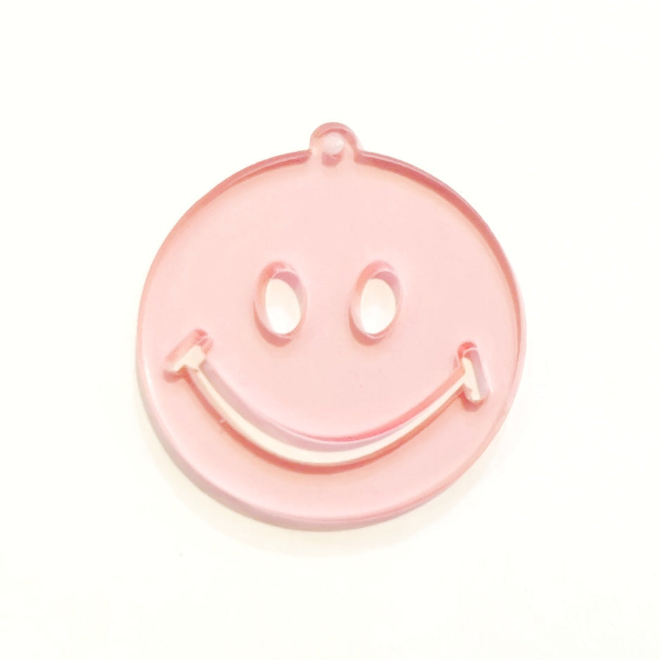 Acrylic charm, smile face charm, 2.9cm, 1 pc | 透明吊飾, 笑面, 2.9cm, 1個