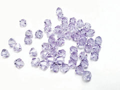 雙尖水晶玻璃, 8mm, 薰衣草, 36粒