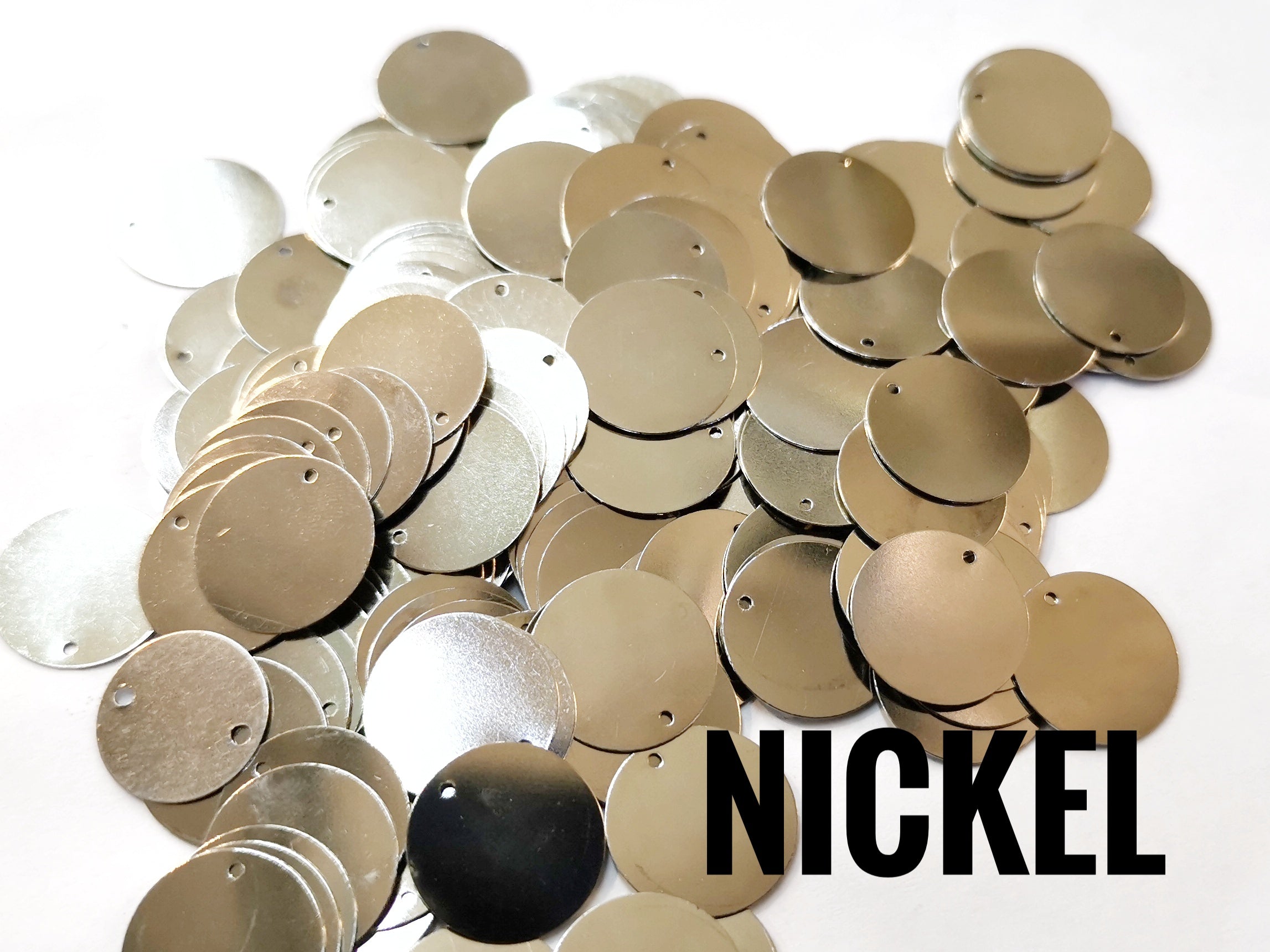 Clearance, Brass Charm, 14mm, stamping tag, 50 pcs | 特價, 圓銅片, 14mm, 邊孔, 50個