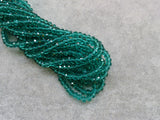 3x4mm faceted rondelle glass beads, Transparent SeaGreen (#45) - amakeit bead 天富