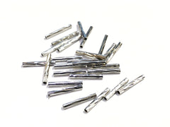 Bugle, Brass, Mutli-cut, 2x15mm, Silver Tone, 24 Pieces | 銅管, 批花, 2x15mm, 24條