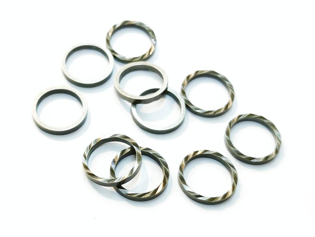 Ring, 14mm, facet cut (one side), 10 Pieces  | 銅圈, 切面(單面), 14mm, 10個