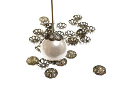 銅珠蓋, 9mm, 青古銅色, 24個