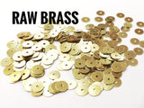 Brass sequins, 5mm, centre hole, 200 pcs | 圓銅片, 5mm, 中孔, 200個