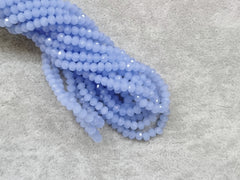 3x4mm faceted rondelle glass beads, Translucent Slate Blue (#56) - amakeit bead 天富