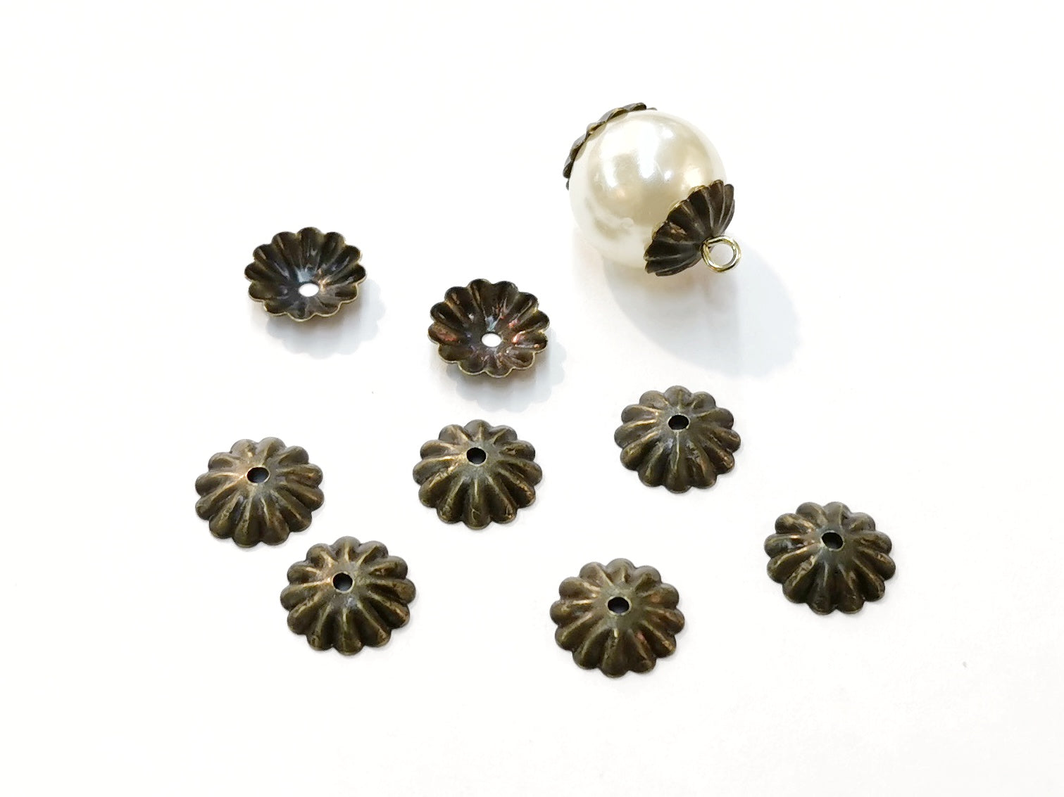 銅珠蓋, 10mm, 14mm珠用, 24個