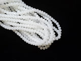 Glass beads 3x4mm faceted rondelle, Translucent Off White (#49), 110 pcs | 玻璃珠, 3x4mm, 切面扁珠, 果凍白色 (#49), 110粒