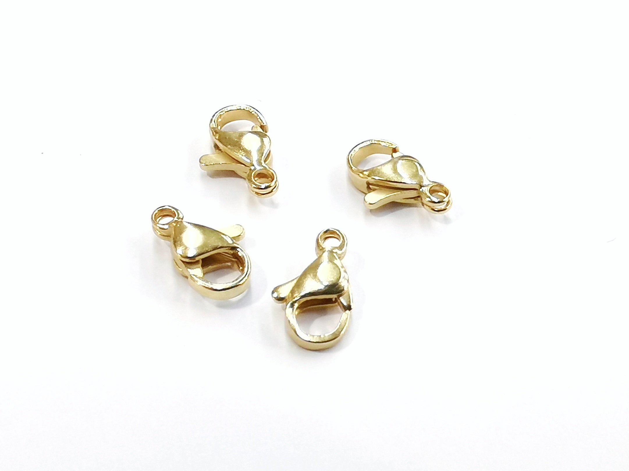 Lobster Clasp, Stainless Steel, gold color, 4 pcs |  龍蝦扣, 不鏽鋼製, 金色, 4個