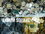 Brass sequins, 8x8mm, square, centre hole, 100 pcs | 方形銅片, 8x8mm, 中孔, 100個