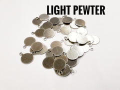 Brass Charm, 10mm, stamping tag, 36 pcs | 圓銅片, 10mm, 邊孔, 36個