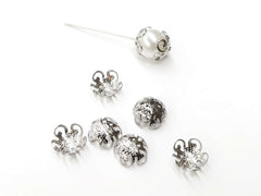 不鏽鋼花蓋, 4x10mm, 10mm珠用, 10個