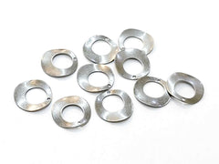 圓形彎曲銅片, 13.5mm, 單孔, 12個