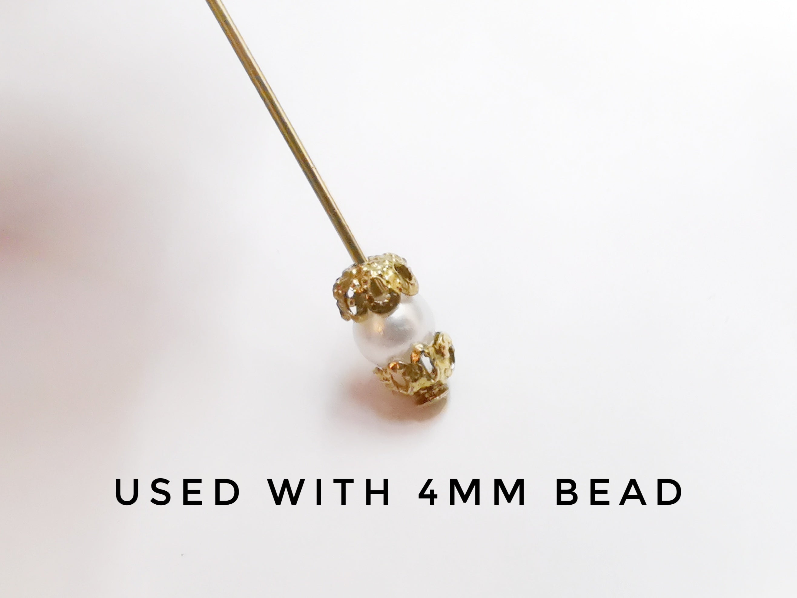 銅珠蓋, 4mm, 原銅色, 100個