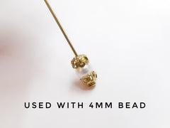 銅珠蓋, 4mm, 原銅色, 100個