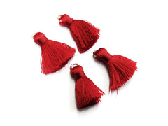 Red tassels, Rayon, With Ring, 4 pcs | 紅色流蘇, 人造絲, 有圈, 4個