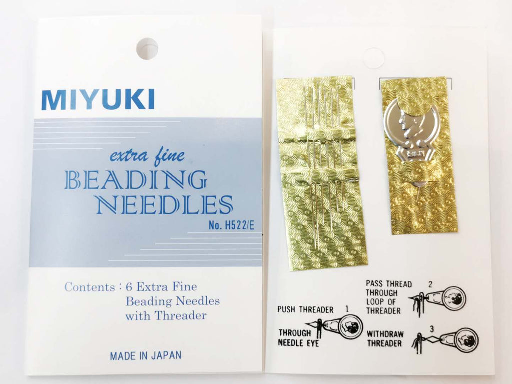 Miyuki Extre Fine Beading needles 6 pcs + Threader | Miyuki 穿珠針，日本製
