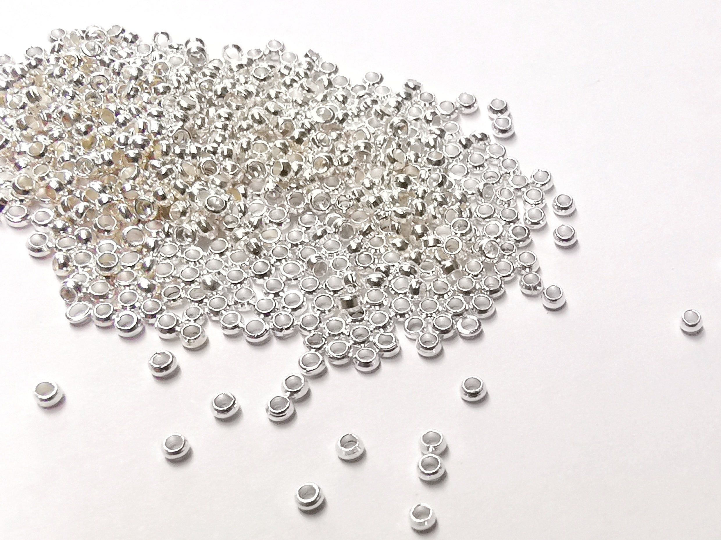 Crimp Bead, 2mm, brass, 200 Pieces | 2mm銅定位珠, 200個