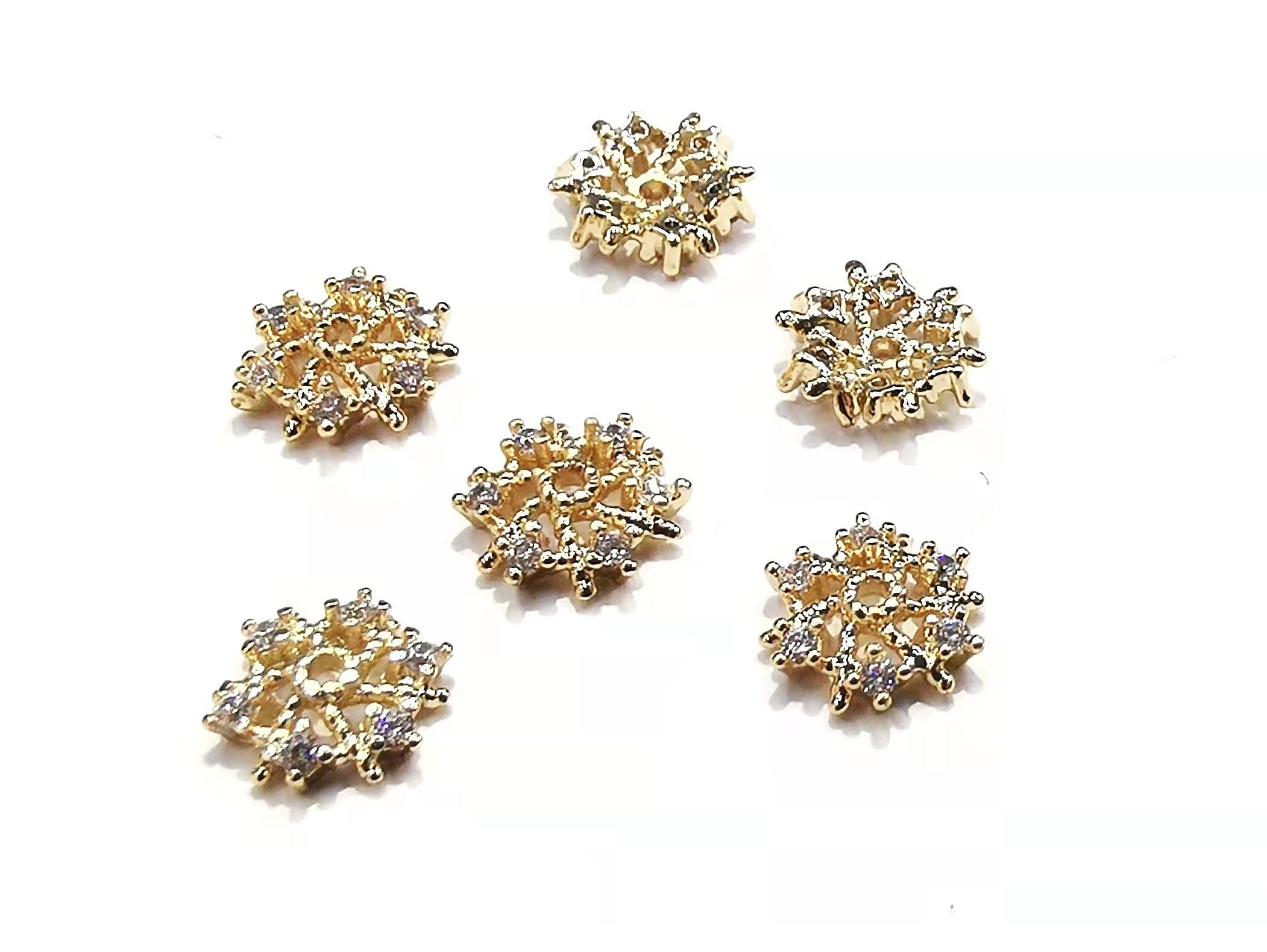 銅珠蓋, 鋯石, 8mm, 2個