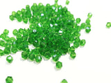雙尖水晶玻璃, 5mm, 草綠, 72粒