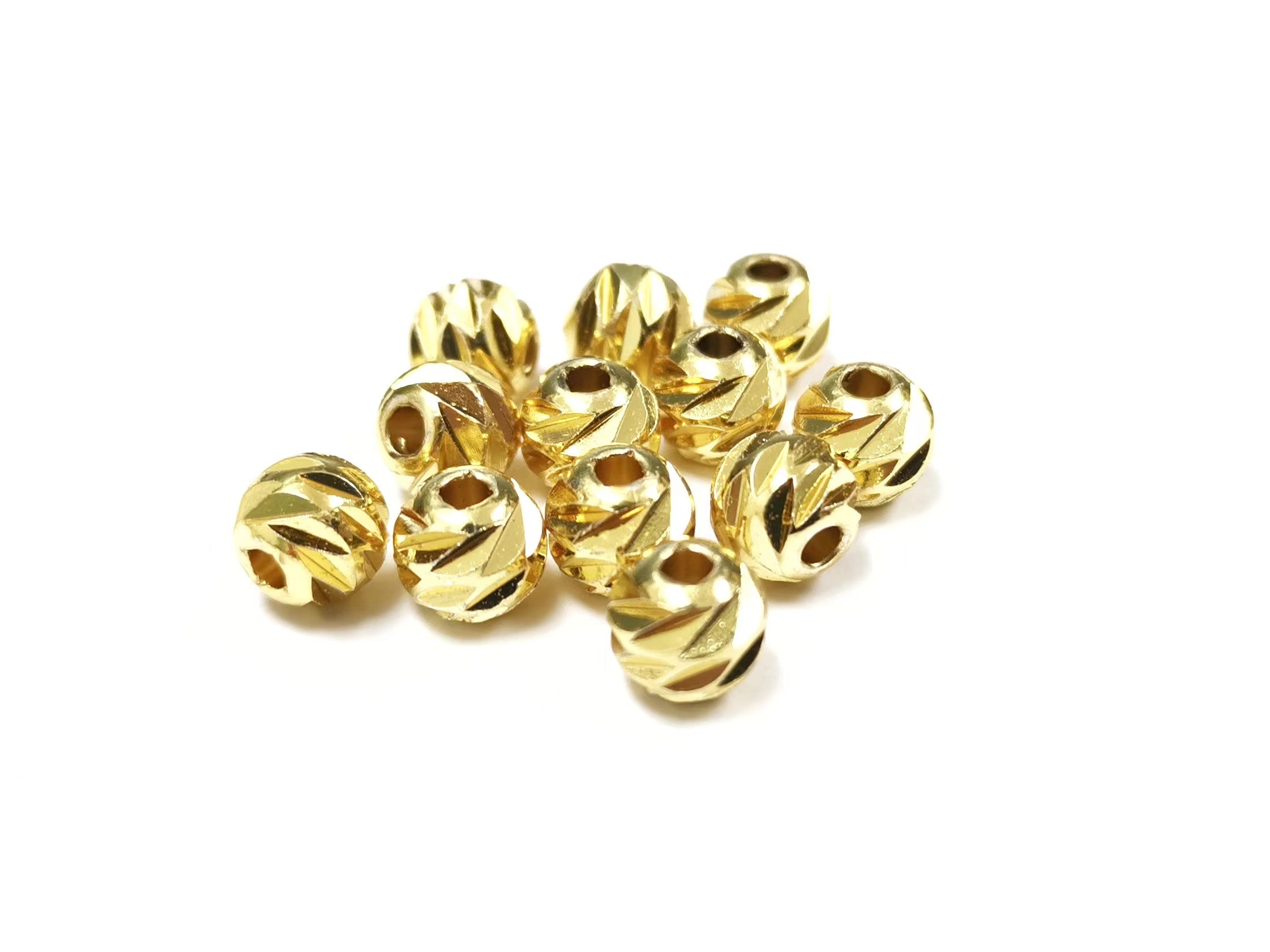 銅珠, 8mm實心切面銅珠, 12個