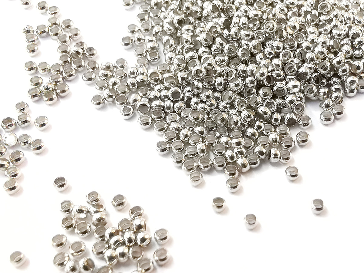 Crimp Bead, 2mm, brass, 200 Pieces | 2mm銅定位珠, 200個