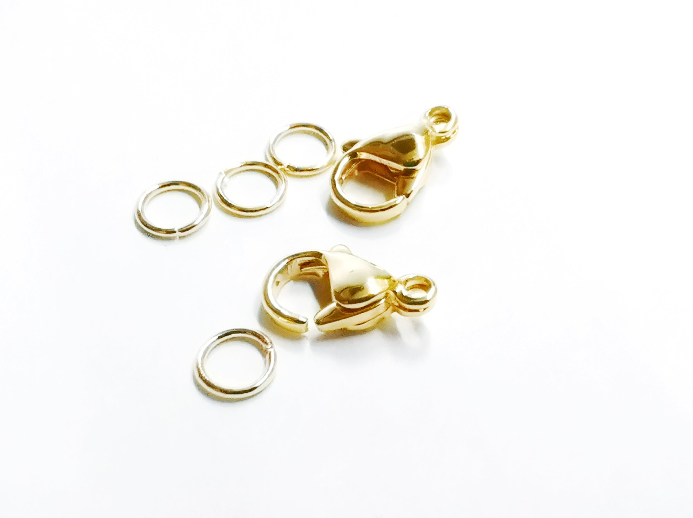 鏈扣套裝, 不鏽鋼, 7x11mm, 金色