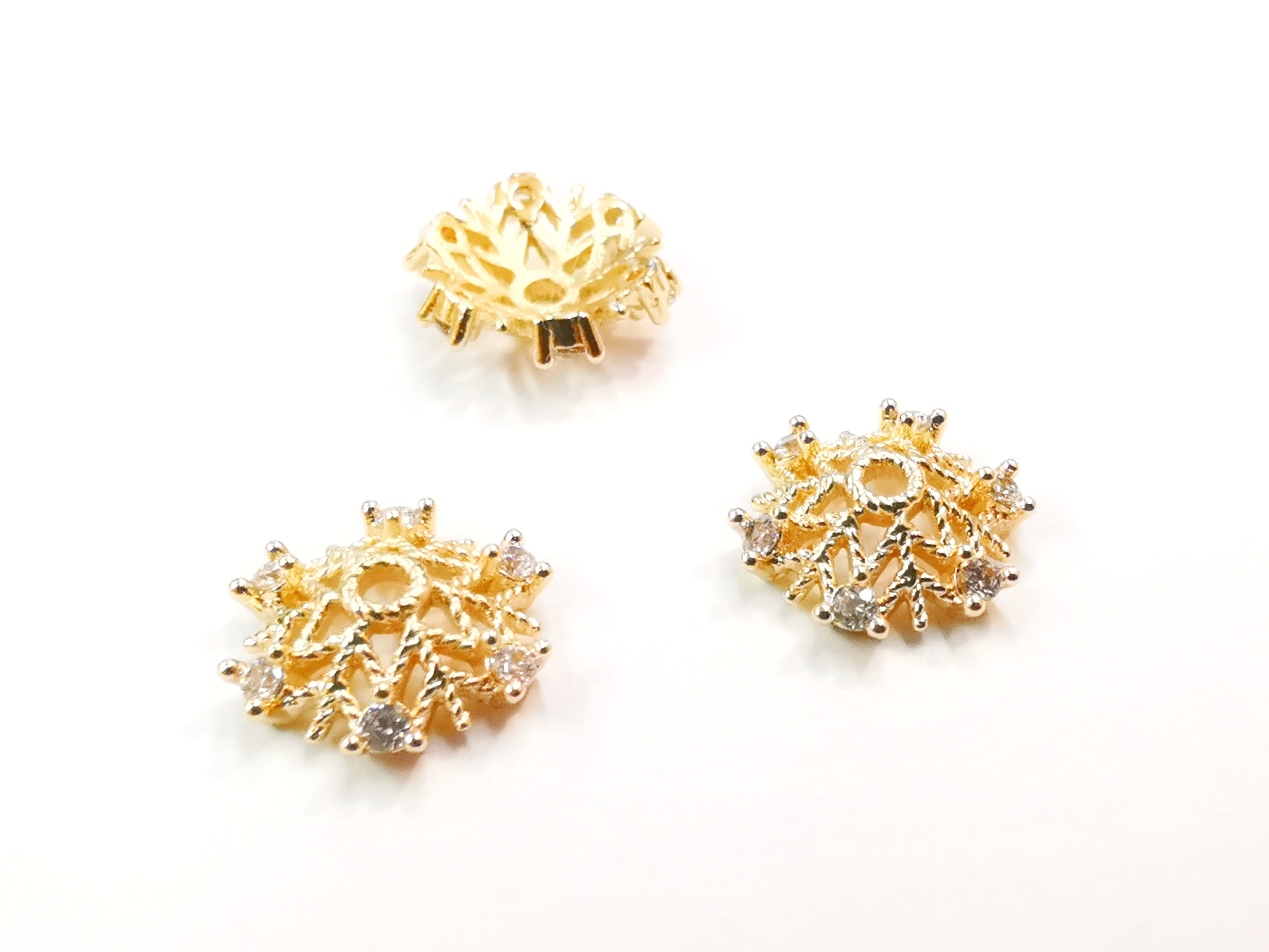 銅珠蓋, 鋯石, 10.5mm, 2個