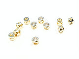 Beads, Brass, Cubic Zirconia, 4.5mm, 4 Pcs | 銅珠, 方晶鋯石, 4.5mm, 4個