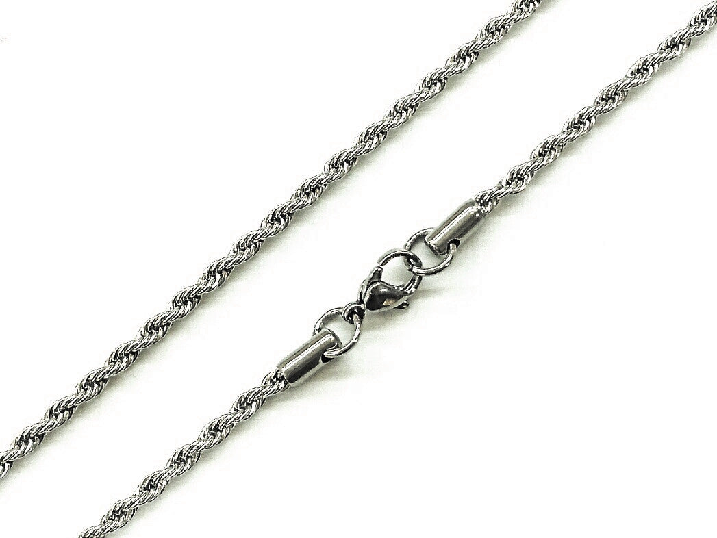 Stainless Steel Rope Chain Necklace with Lobster Clasp, 1 Pc, from $25 HKD - amakeit bead 天富